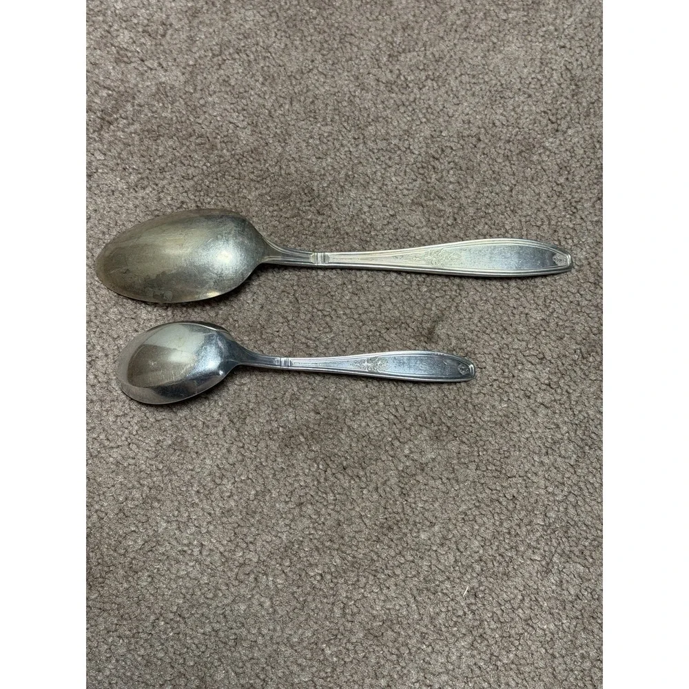 Flatware 1847 Rogers Bros Ambassador Pattern Silverplate 2 Spoons Vintage